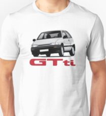 Daihatsu Charade GTti white/gray illustration with badge Unisex T-Shirt