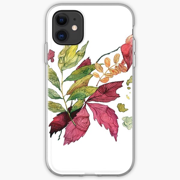 Autumn leaves, watercolor illustration iPhone Soft Case