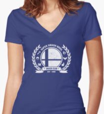 Smash Club Ver. 2 (White) Women's Fitted V-Neck T-Shirt