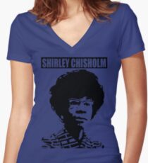 SHIRLEY CHISHOLM-6 Women's Fitted V-Neck T-Shirt