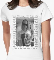 Macaulay Caulkin wearing a T-shirt of Ryan Gosling wearing a T-shirt of Macaulay Caulkin Women's Fitted T-Shirt