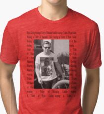 Ryan Gosling wearing a T-shirt of Macaulay Caulkin wearing a T-shirt of Ryan Gosling Tri-blend T-Shirt