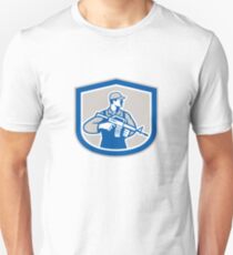 Soldier Military Serviceman Rifle Side Crest Retro Unisex T-Shirt