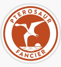 Pterosaur Fancier Tee (Orange on White) Sticker