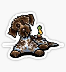 Wirehaired Pointing Griffon & Duck Sticker