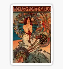 'Monaco' by Alphonse Mucha (Reproduction) Sticker