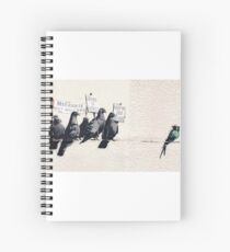 Banksy 'Migrants go home' graffiti art. Spiral Notebook