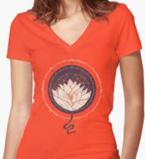 Lotus Women's Fitted V-Neck T-Shirt