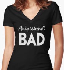 Bad (white) Women's Fitted V-Neck T-Shirt