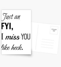 I Miss You Postcards