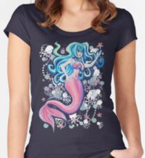 Pink Tailfin Mermaid Women's Fitted Scoop T-Shirt