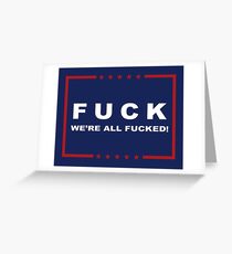fuck trump election logo Greeting Card