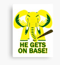 He Gets on Base! Elephant! Canvas Print