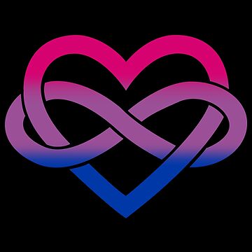 Artwork thumbnail, Bisexual Polyamory Infinity Heart (Black) by polyphiliashop
