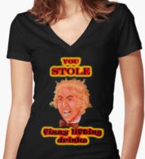 YOU STOL FIZZY LIFTING DRINKS Women's Fitted V-Neck T-Shirt