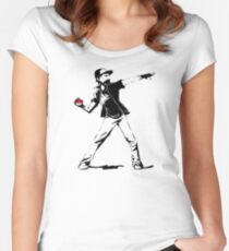Banksy Pokemon Women's Fitted Scoop T-Shirt