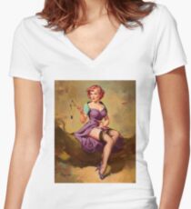 Gil Elvgren Appreciation T-Shirt no. 15. Women's Fitted V-Neck T-Shirt