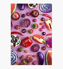 Red food on pink Photographic Print