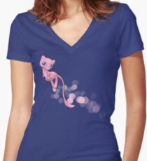 Mew in Flight Women's Fitted V-Neck T-Shirt