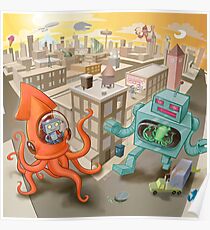 Robot vs. Squid Poster