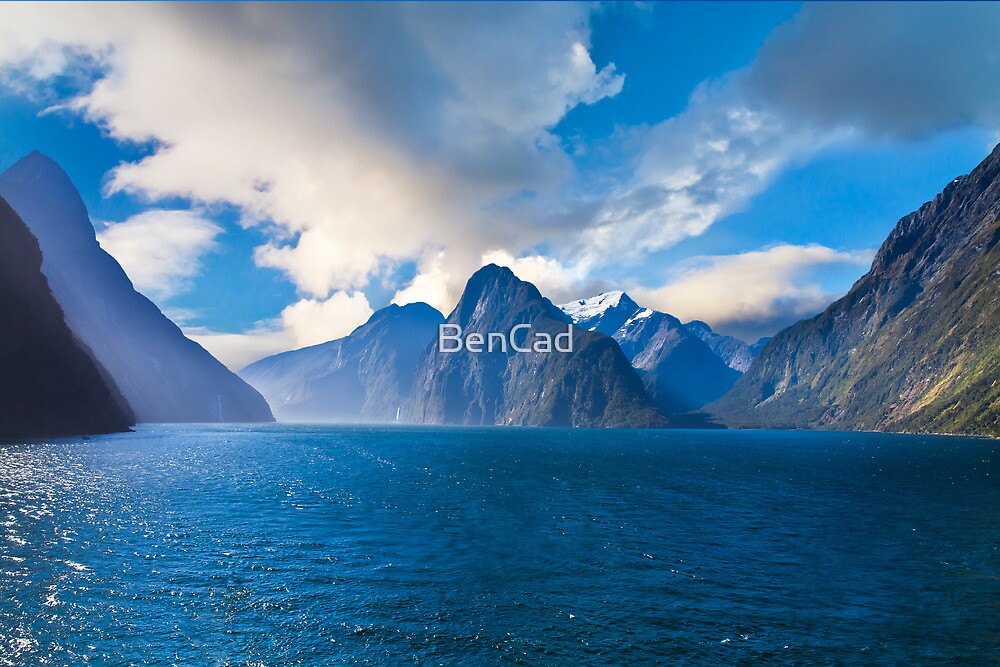 Milford Sound, New Zealand on a Sunny Day by BenCad