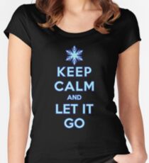 Keep Calm and Let It Go (dark background) Women's Fitted Scoop T-Shirt