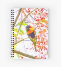 Rainbow lorikeet amongst flora Spiral Notebook