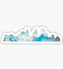 Minneapolis, Minnesota Watercolor Skyline Sticker