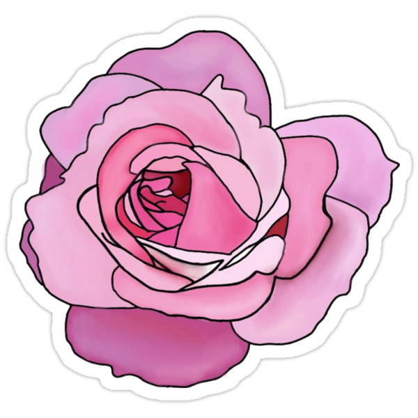  pink  rose  Stickers  by andilynnf Redbubble