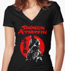 LONEWOLF AND CUB AKA SHOGUN ASSASSIN SHINTARO KATSU JAPANESE CLASSIC SAMURAI MOVIE Women's Fitted V-Neck T-Shirt