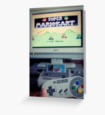 Mario Kart on Super Nintendo Greeting Card