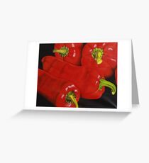 Group of Red Peppers Greeting Card