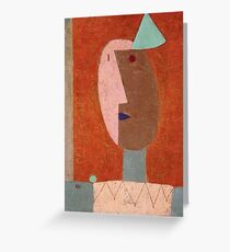 Paul Klee - Clown. Abstract painting: abstract art, geometric, expressionism, composition, lines, forms, creative fusion, spot, shape, illusion, fantasy future Greeting Card