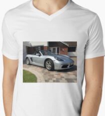 718 Porsche Boxster, front view. Men's V-Neck T-Shirt