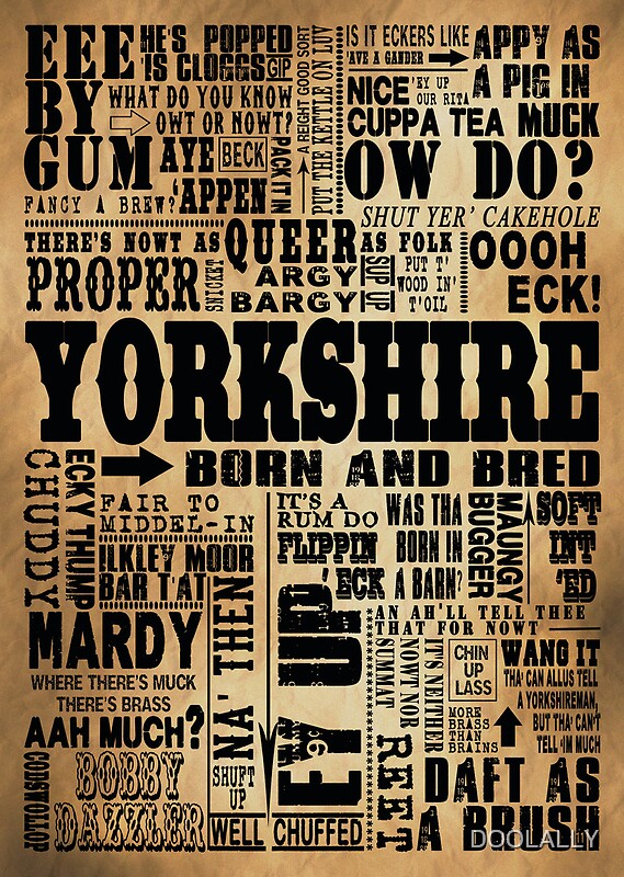 "VINTAGE YORKSHIRE SAYINGS" Posters by DOOLALLY Redbubble