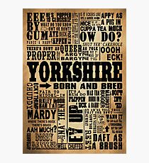 VINTAGE YORKSHIRE SAYINGS Photographic Print