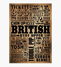 VINTAGE BRITISH SAYINGS Photographic Print
