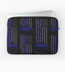 Thin Blue Line - I Bleed Blue Laptop Sleeve