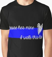 LEO Frau Thin Blue Line - Weil er mir gehört, gehe ich diese Linie Grafik T-Shirt