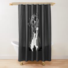 Schwarz-Weiß-Boxer-Kunst Duschvorhang
