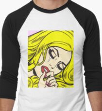 Blonde Crying Comic Girl Men's Baseball ¾ T-Shirt
