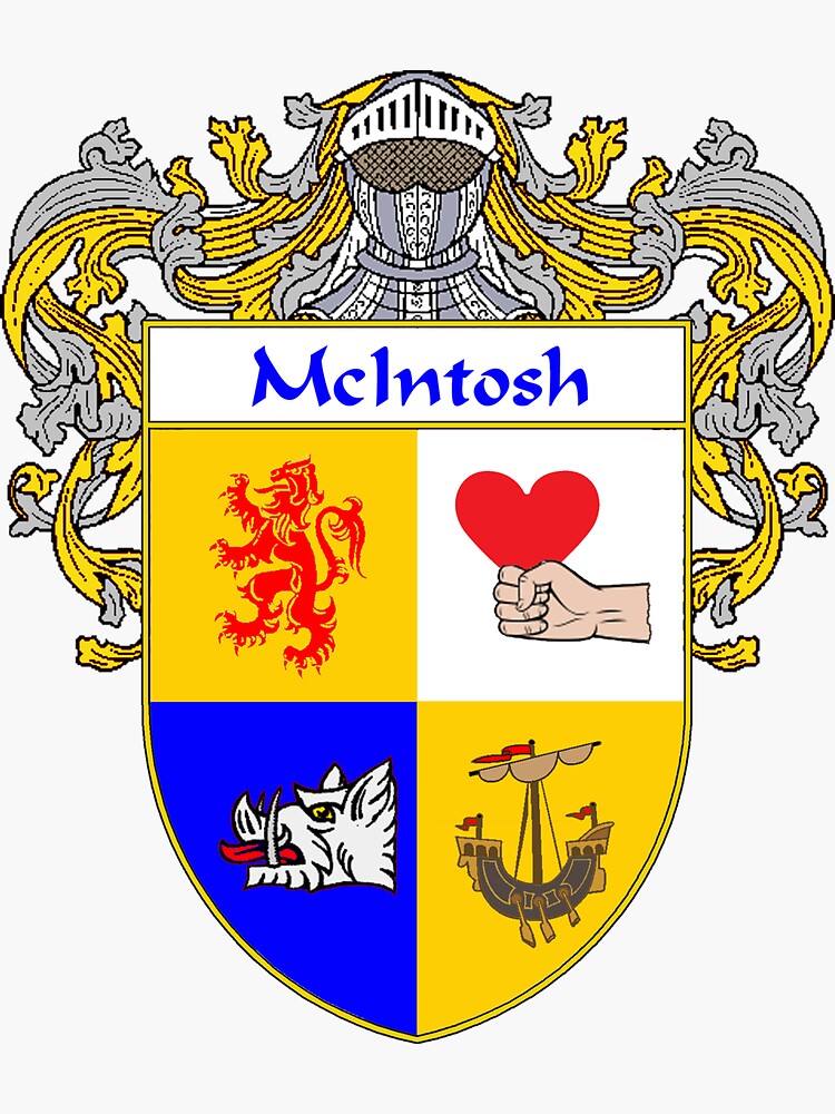 mcintosh-coat-of-arms-family-crest-sticker-by-irisharms-redbubble