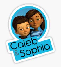 Caleb and Sophia (circle blue) Sticker