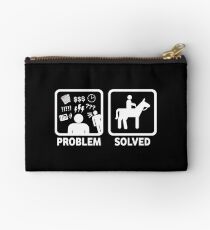 Funny Horse Riding Problem Solved Zipper Pouch