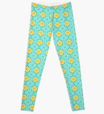 Yellow Venetian Tile Pattern Leggings