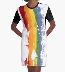 Pride Parade Rainbow Diversity by RD RIccoboni Graphic T-Shirt Dress