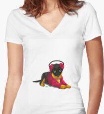 Hear No Evil Women's Fitted V-Neck T-Shirt
