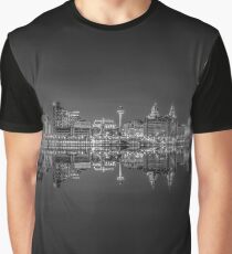 Liverpool skyline panorama at night Graphic T-Shirt