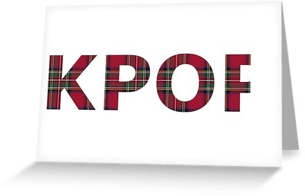 "Red Tartan Kpop - Thin Letters" Greeting Card by Riseul | Redbubble