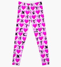 I LOVE GYMNASTICS PINK HEART DESIGN Leggings